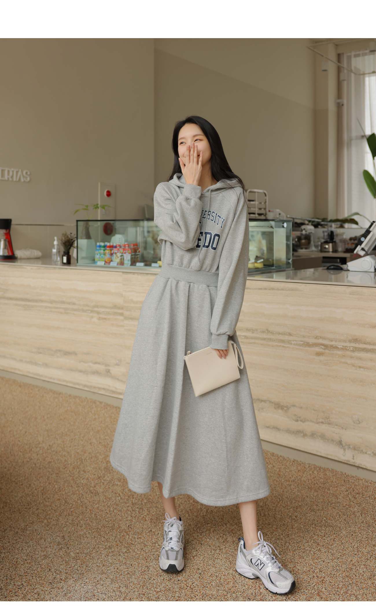 裏起毛ウエストゴムパーカーワンピース | レディースファッション通販