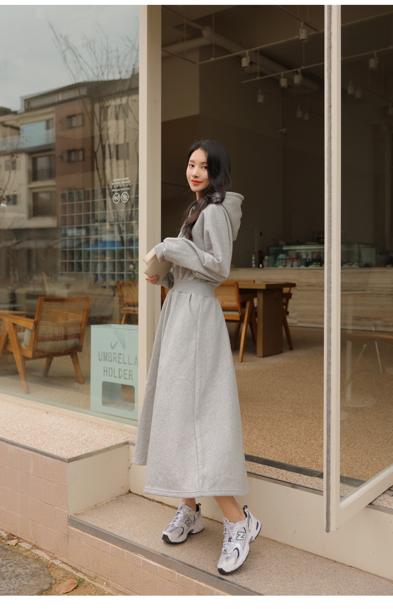 裏起毛ウエストゴムパーカーワンピース | レディースファッション通販