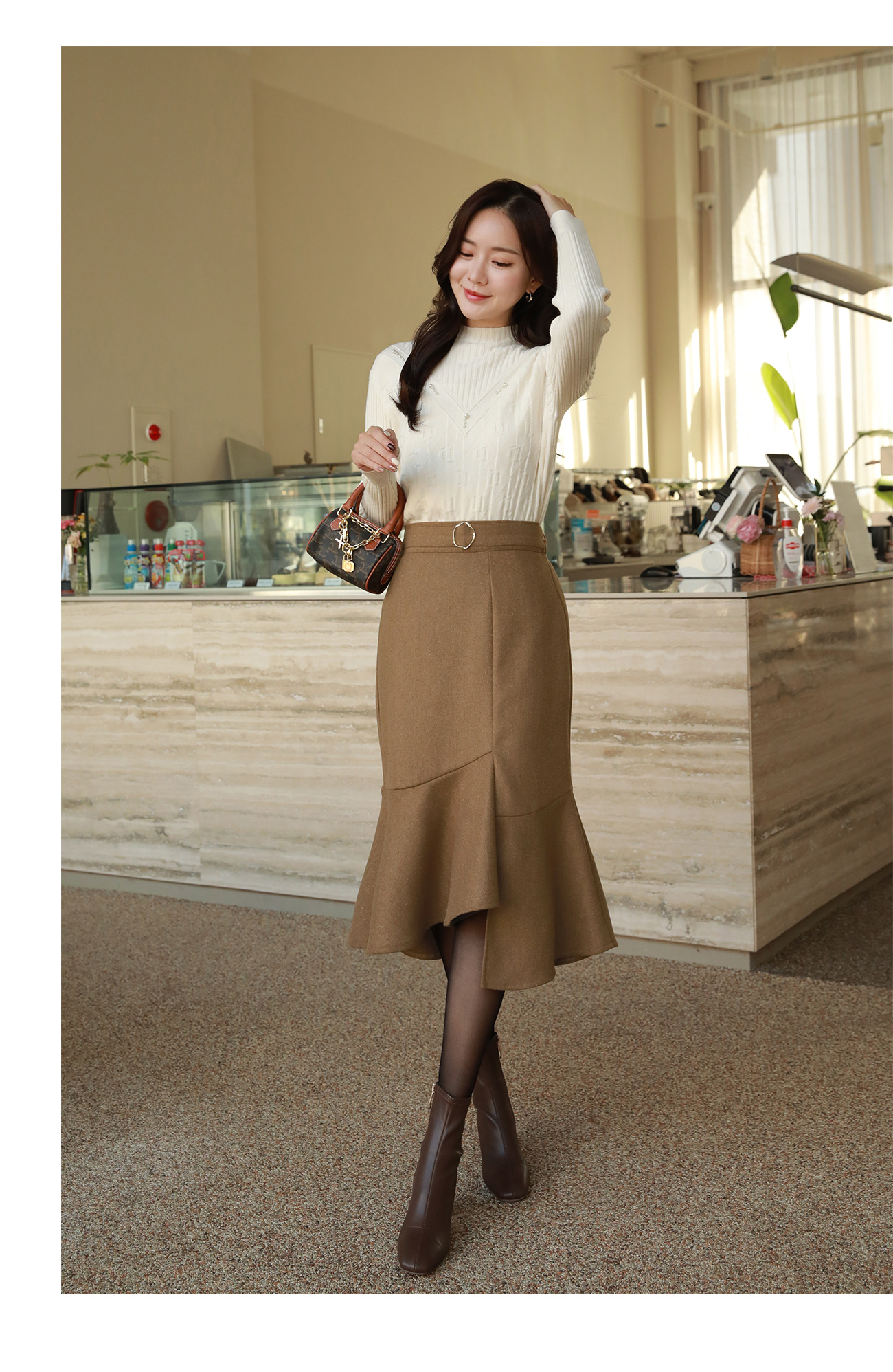 バックルポイントアシメヘムマーメイドスカート | レディース