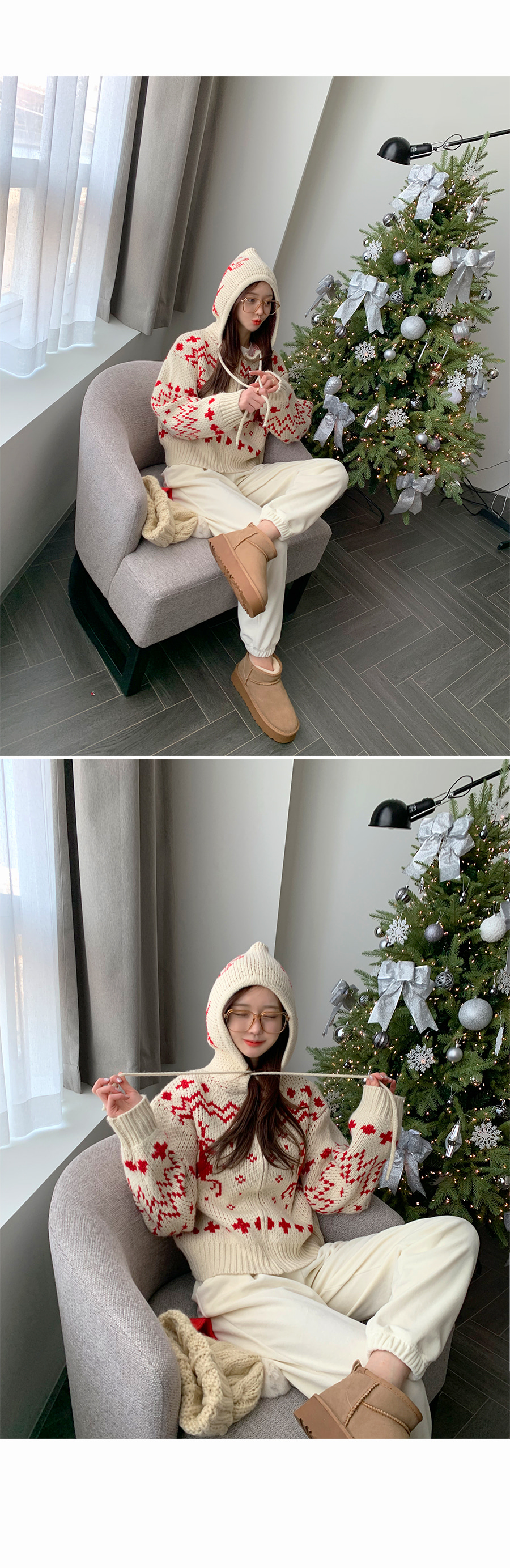 ノルディック柄ジップニットカーディガン | レディースファッション