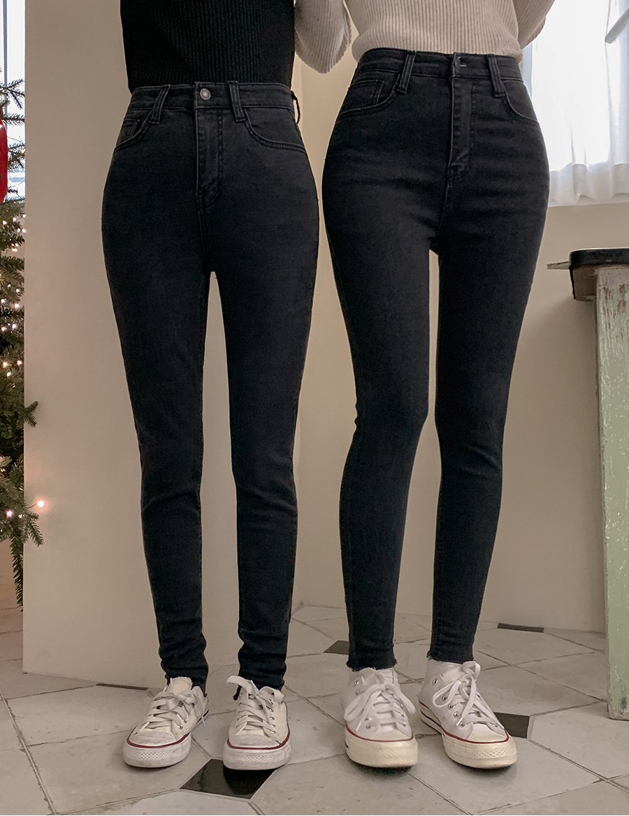 2TYPE裏起毛ブラックスキニーデニムパンツ | レディース