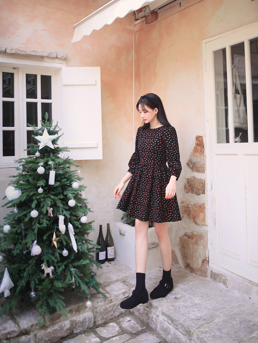 花柄コーデュロイワンピース | レディースファッション通販 - DHOLIC