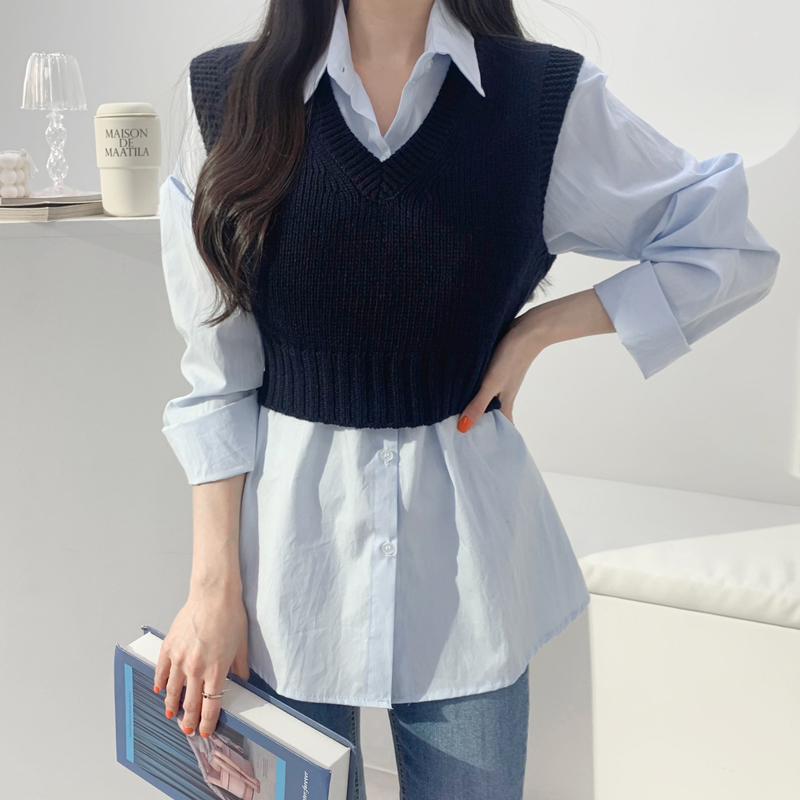 ウールブレンドクロップドニットベスト | レディースファッション通販