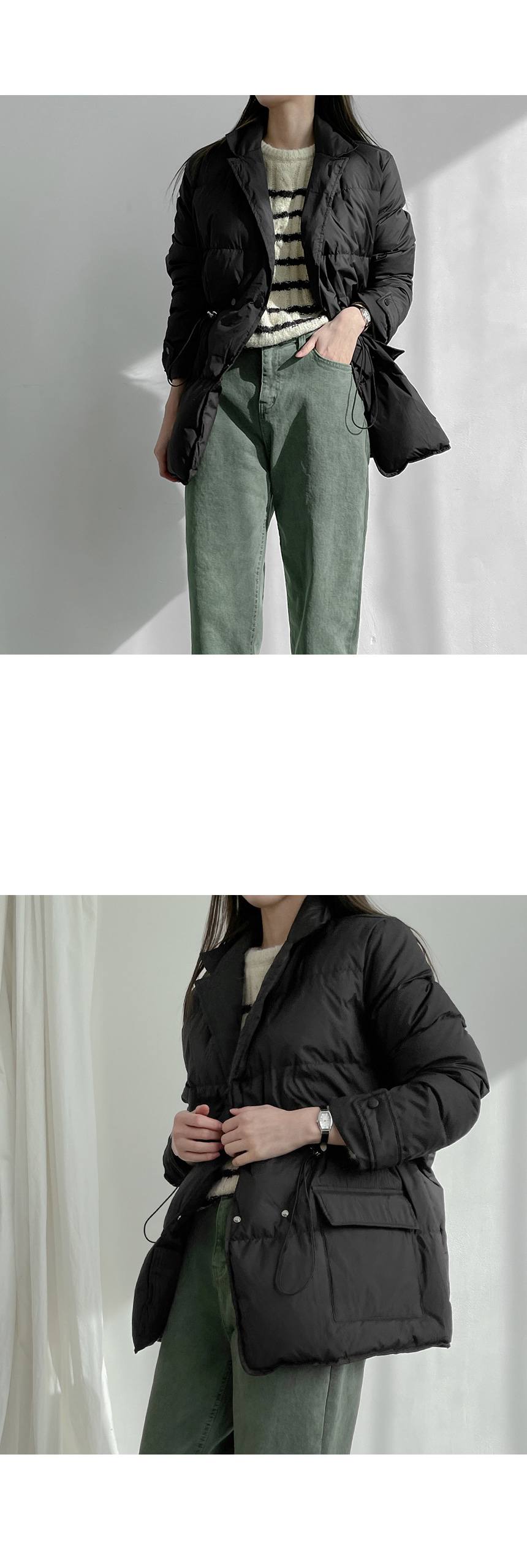 ダブルボタンテーラードカラーダウンジャケット | レディース
