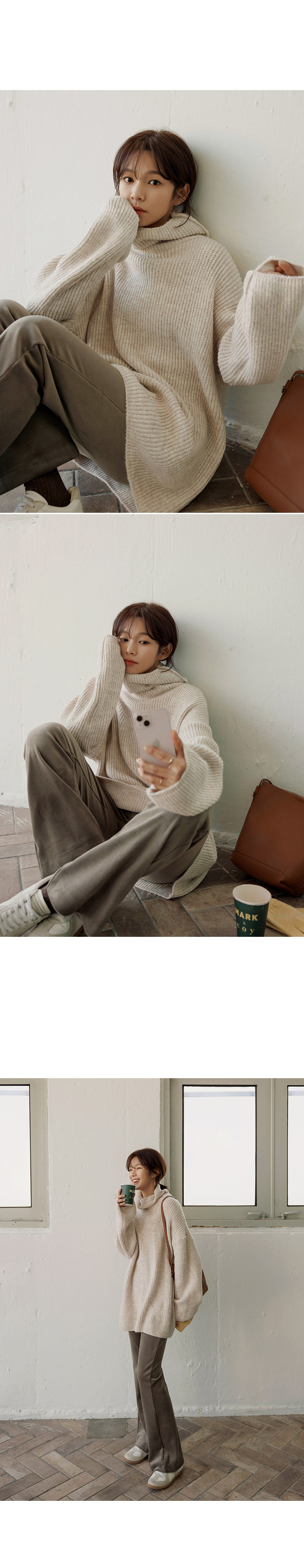タートルネックオーバーサイズニット | レディースファッション通販