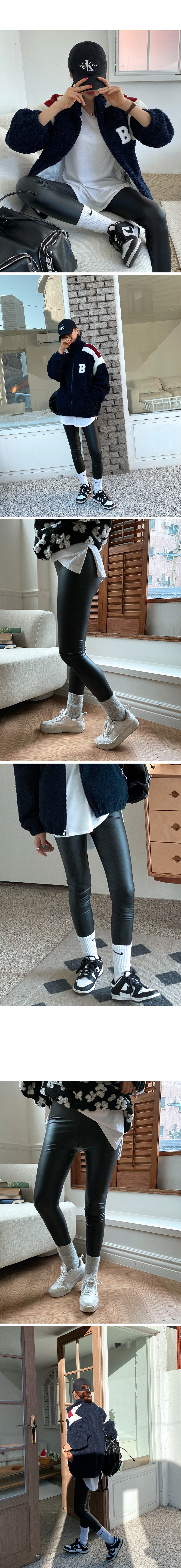 裏起毛フェイクレザーレギンスパンツ | レディースファッション通販