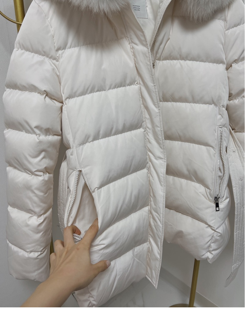ダウンコート ハーフコート ファー付き フード付き ホワイトダックダウンジップアップ レディース アウター 防寒 秋冬 シンプル 無地 カジュアル ファーフード付き ダウンジャケット ダウンコート ダウンジャケット