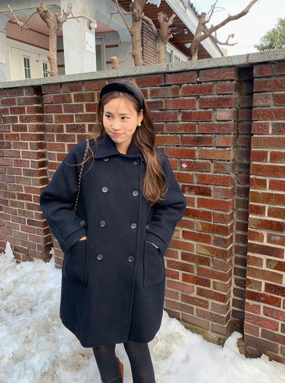 ダブルボタンラグランスリーブコート | レディースファッション通販