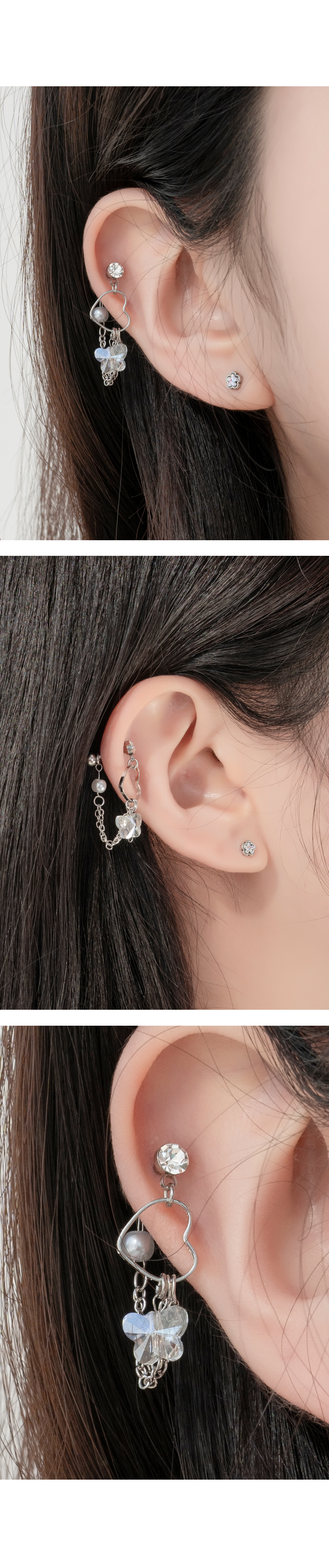 バラフライクリスタル風ピアス(片耳用) | レディースファッション通販