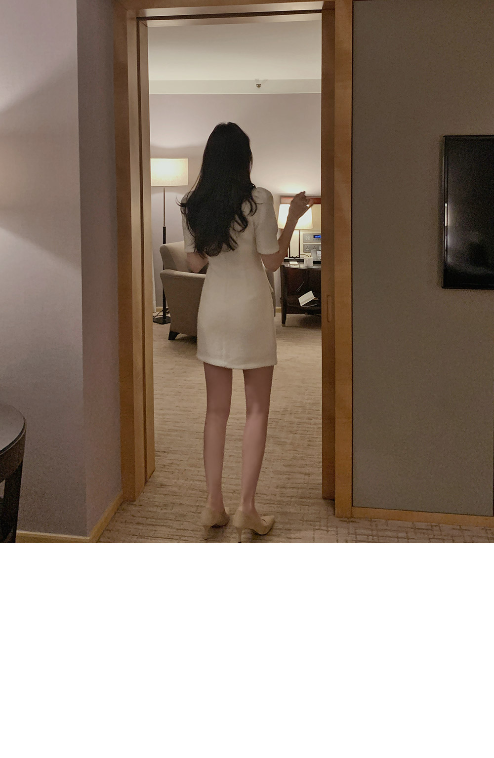 ミニ丈 ワンピース トリミング コットンツイード オシャレ CV519 1779508_23694020_k3.gif