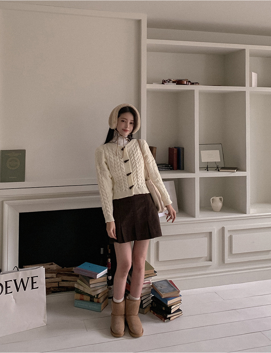 トグルボタンケーブルニットカーディガン | レディースファッション