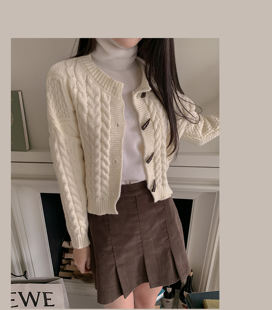 トグルボタンケーブルニットカーディガン | レディースファッション