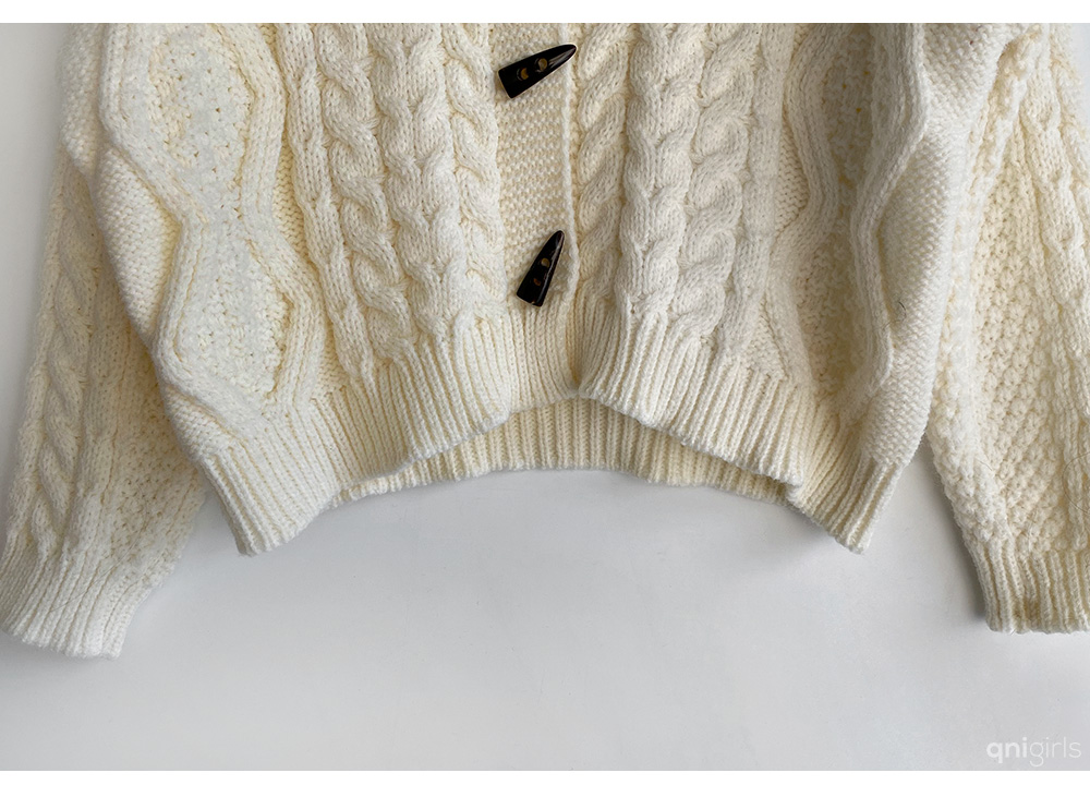トグルボタンケーブルニットカーディガン | レディースファッション