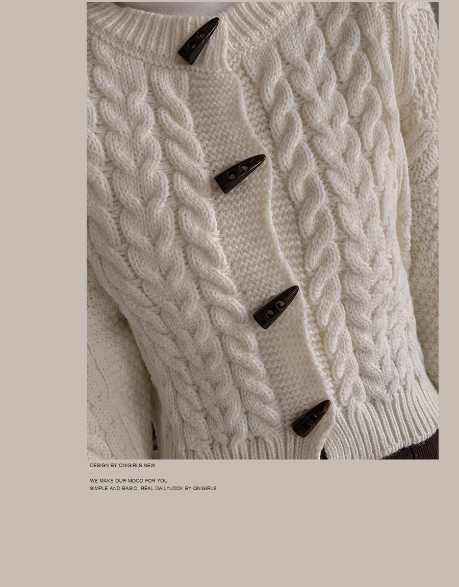 トグルボタンケーブルニットカーディガン | レディースファッション