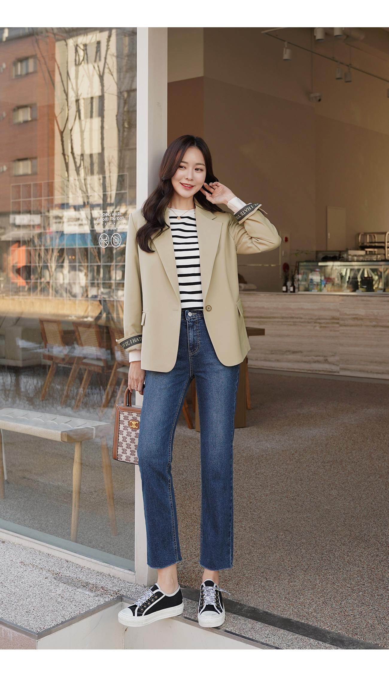 国内発送【DKNY】ハイライズクラシックストレートカットオフヘム カットヘムストレートデニムパンツ | レディースファッション