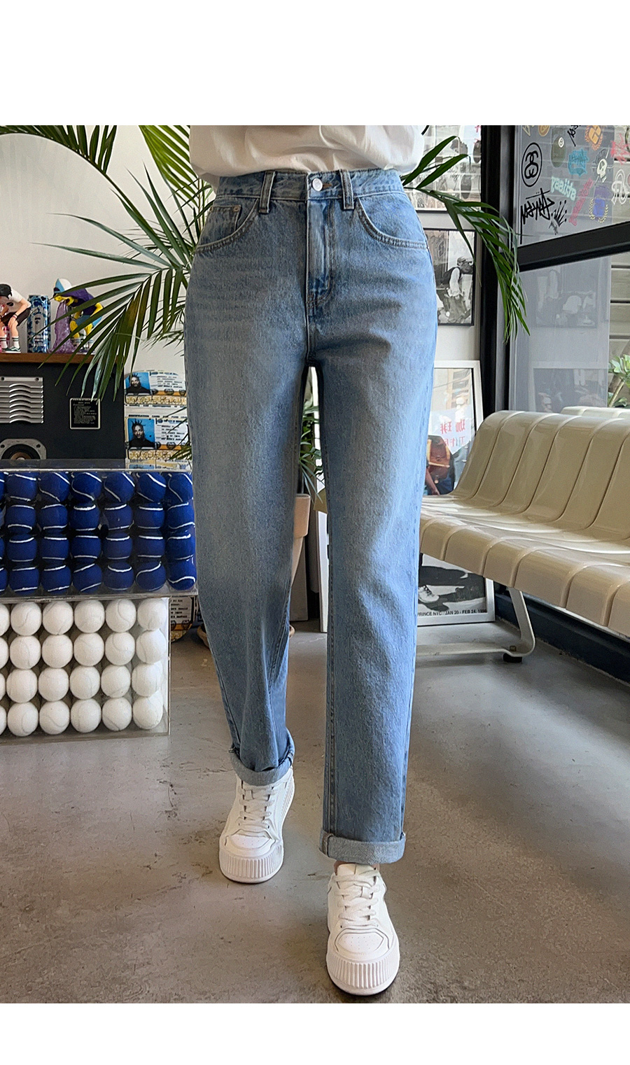ストレートライトブルーデニムパンツ | レディースファッション通販