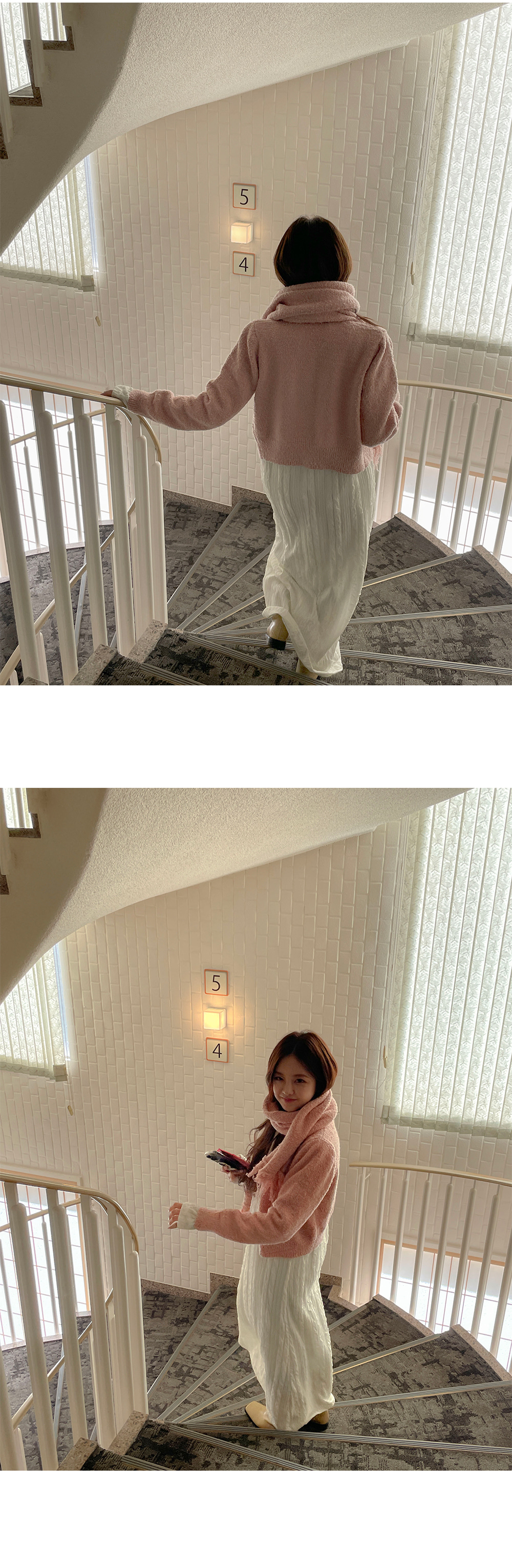 マフラー付ソフトニットカーディガン | レディースファッション通販