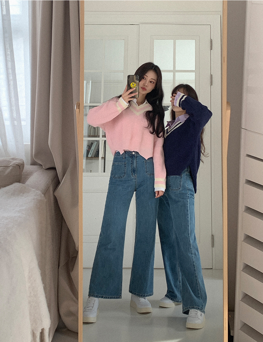 フロントツーポケフレアデニムパンツ | レディースファッション通販