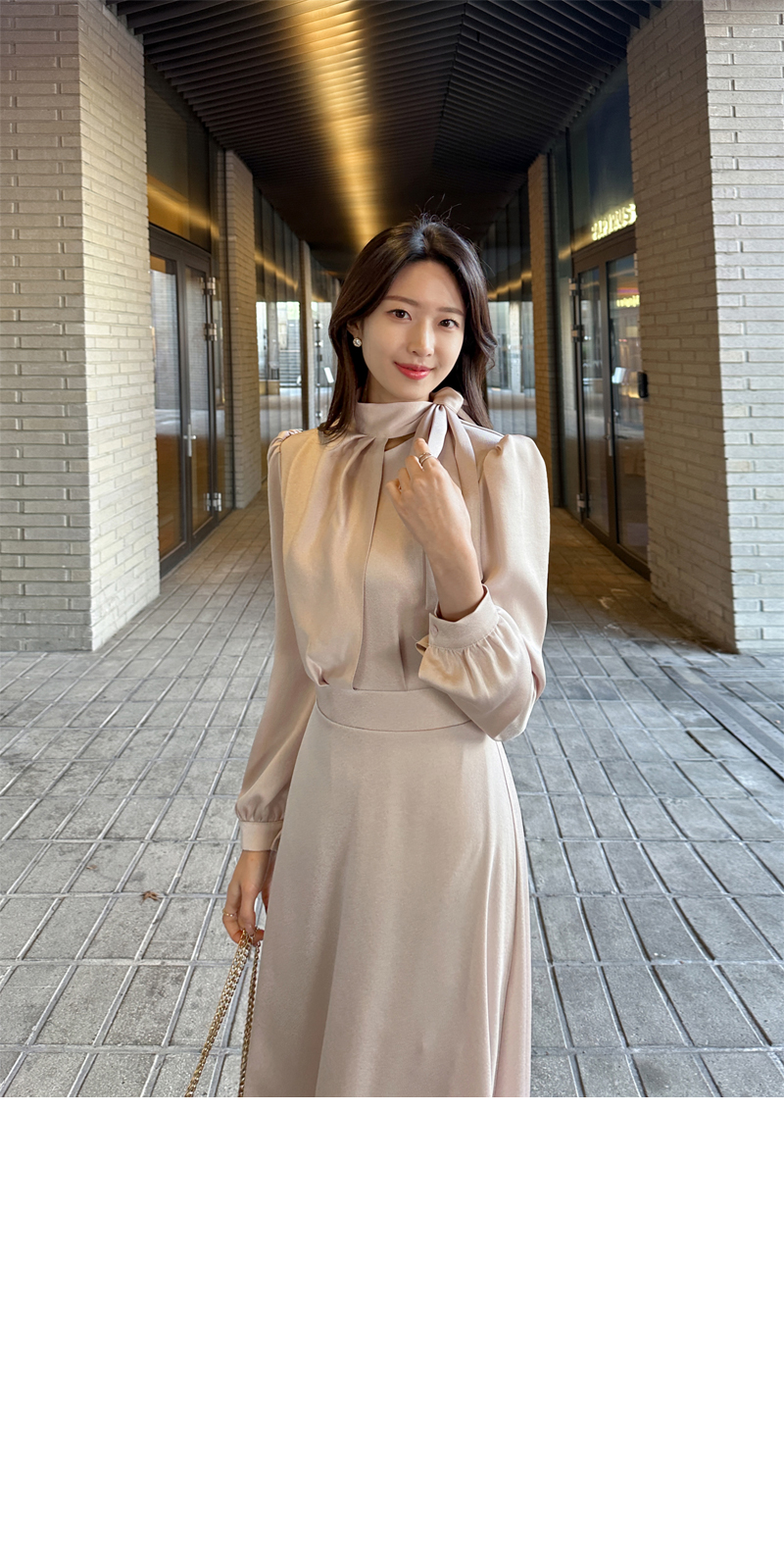 ボウタイサテンワンピース | レディースファッション通販 - DHOLIC