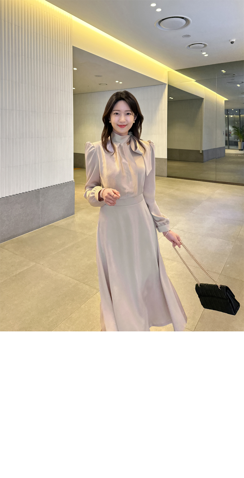 ボウタイサテンワンピース | レディースファッション通販 - DHOLIC