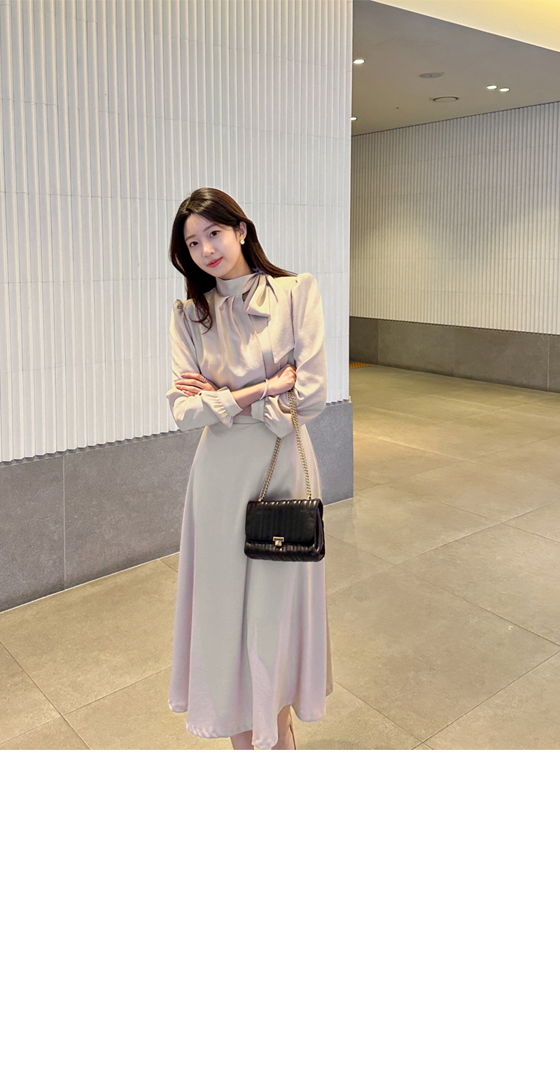 ボウタイサテンワンピース | レディースファッション通販 - DHOLIC