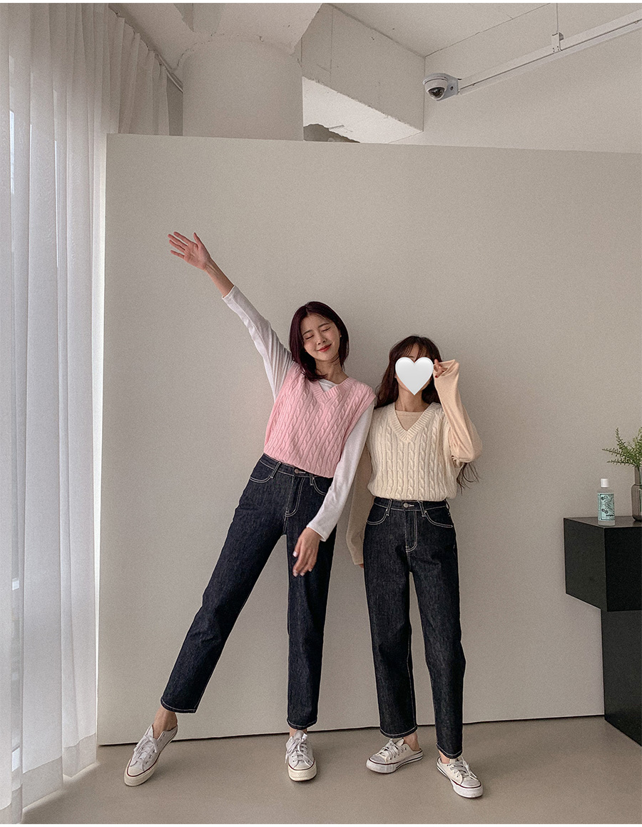 3TYPEシークレットゴムストレートデニムパンツ | レディース