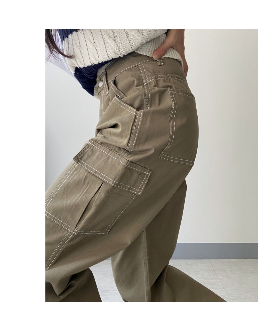 ステッチカーゴワイドパンツ | レディースファッション通販 - DHOLIC