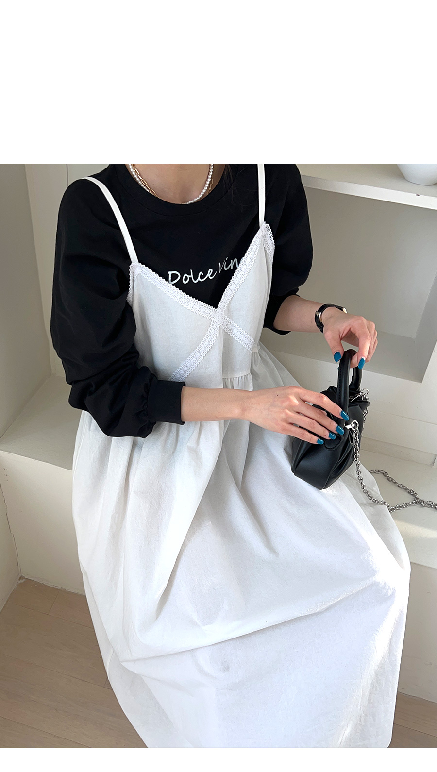 キャミソール ワンピース サマードレス レース Vネック ルーズ 5 メール便】Vネックサマードレスワンピース ／tops1026 | DAY