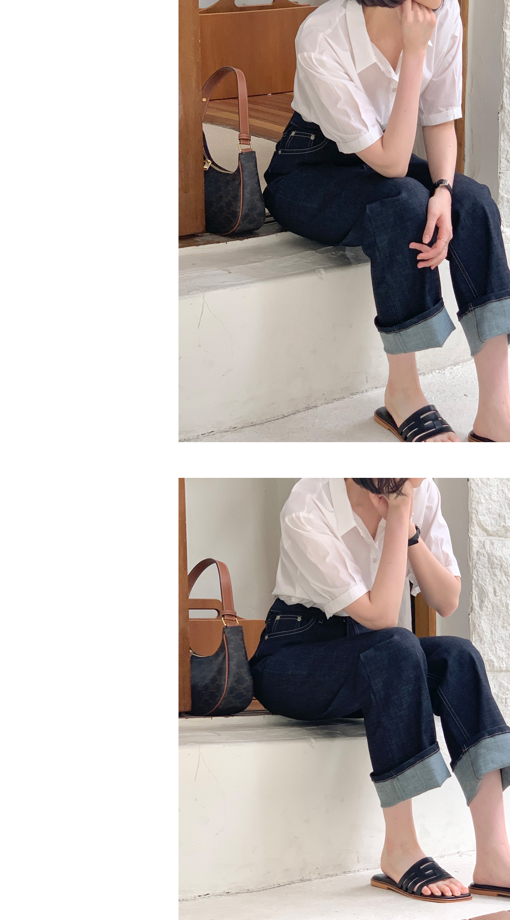 ハイウエストインディゴデニムパンツ | レディースファッション