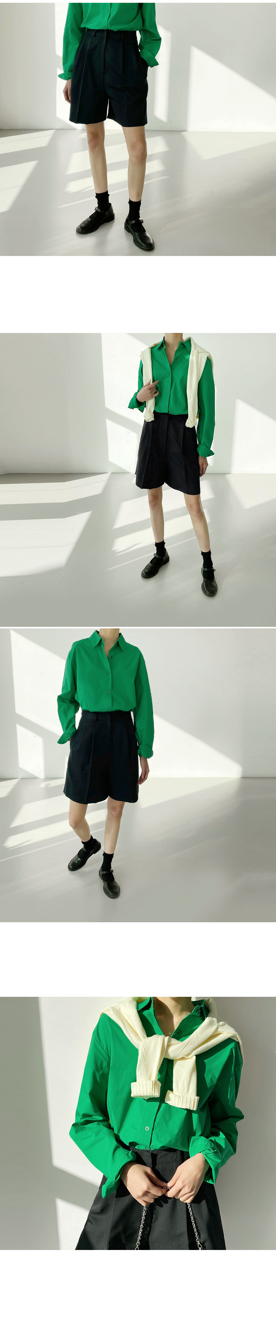 バックタックグリーンシャツ | レディースファッション通販 - DHOLIC