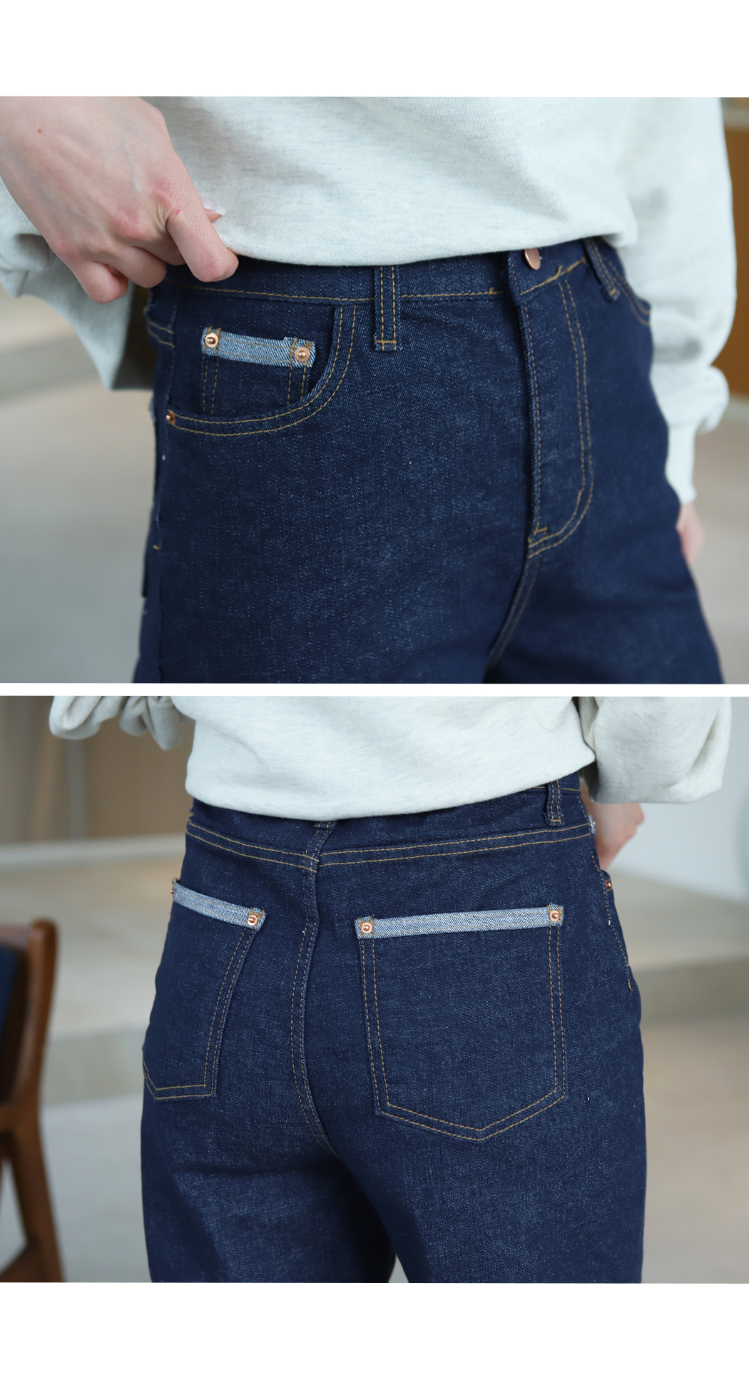 ロールアップヘムストレートデニムパンツ | レディース