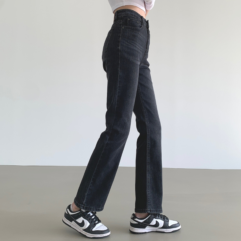 ディーホリック　2TYPE　ローライズ　フレア　デニム　パンツ　ブラック 2TYPEスリムフレアデニムパンツ | レディースファッション通販
