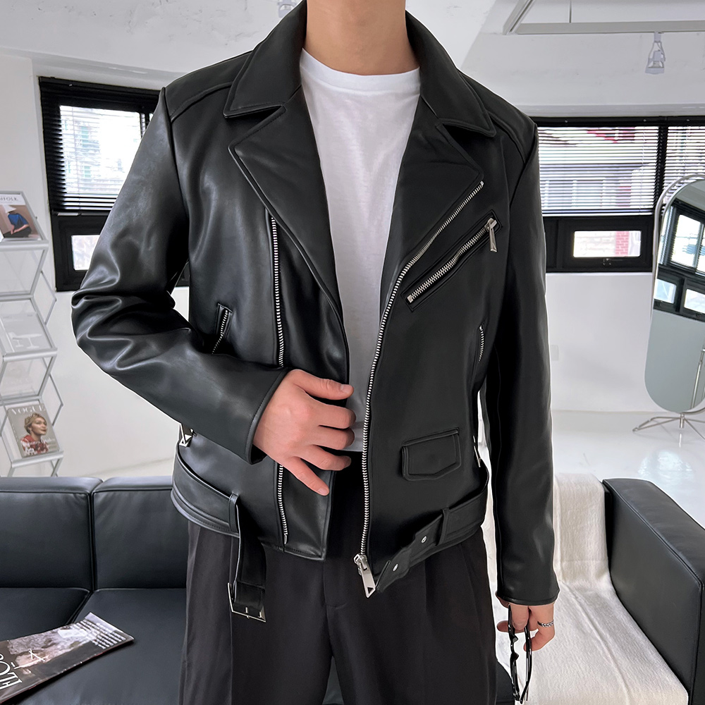 ♠【リプレイ】✨美品　ライダースジャケット　イケてる　付属牛革　ブラック/黒　M imgrc0134981706.jpg
