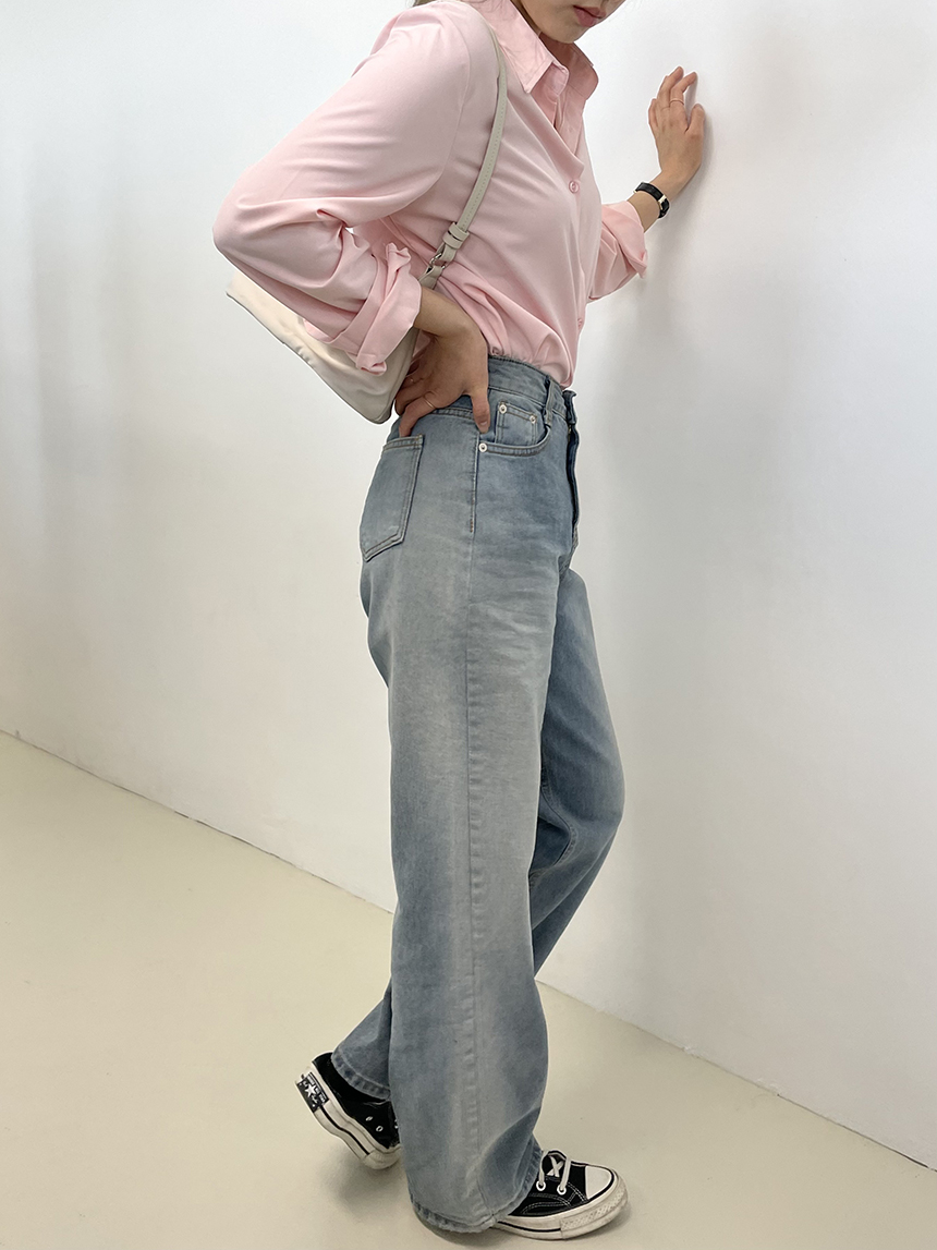 ウォッシュドワイドデニムパンツ | レディースファッション通販