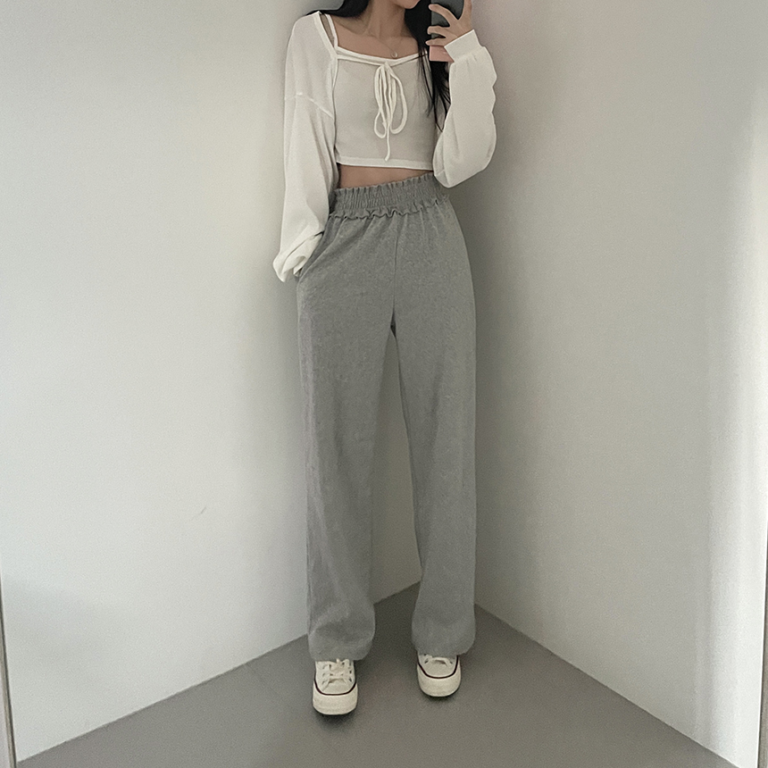 ウエストフリルスウェットパンツ SNSで話題の！】ウエストフリルスウェットパンツ | OLIVE des