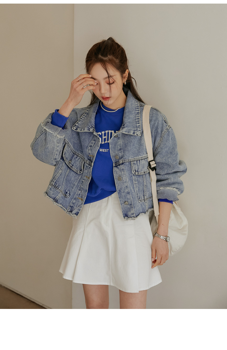CUTTINGデニムジャケット | レディースファッション通販 - DHOLIC