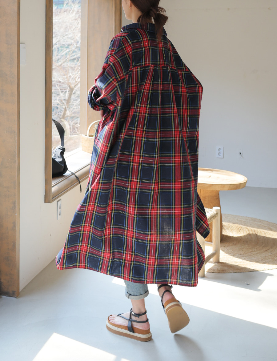タータンチェックロングシャツ | レディースファッション通販 - DHOLIC