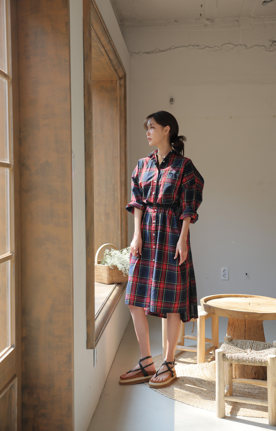 タータンチェックロングシャツ | レディースファッション通販 - DHOLIC