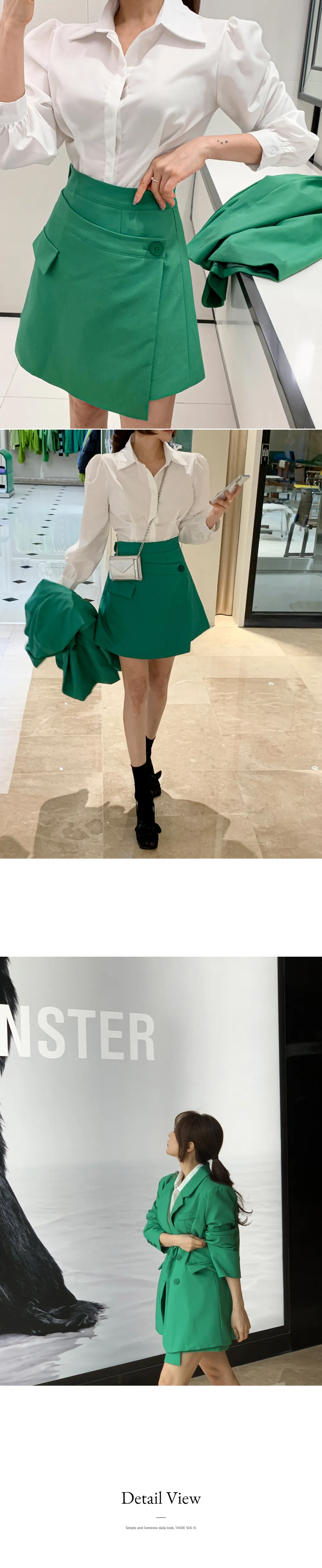 グリーンジャケット&ラップスカートSET | レディースファッション通販