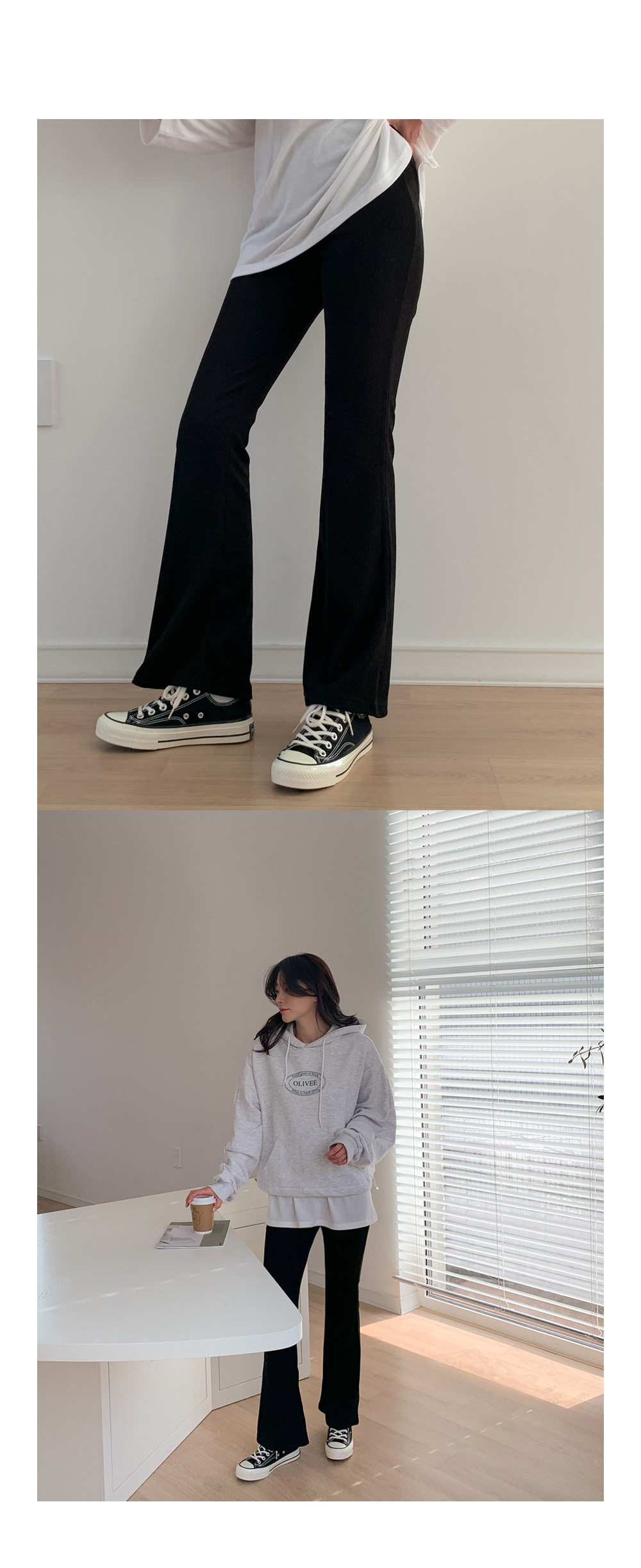 【モダンな装い★】Dior フレアパンツ ニット ゴムウエスト 美脚魅せ。ウエストゴム起毛リラックスリブフレアパンツ