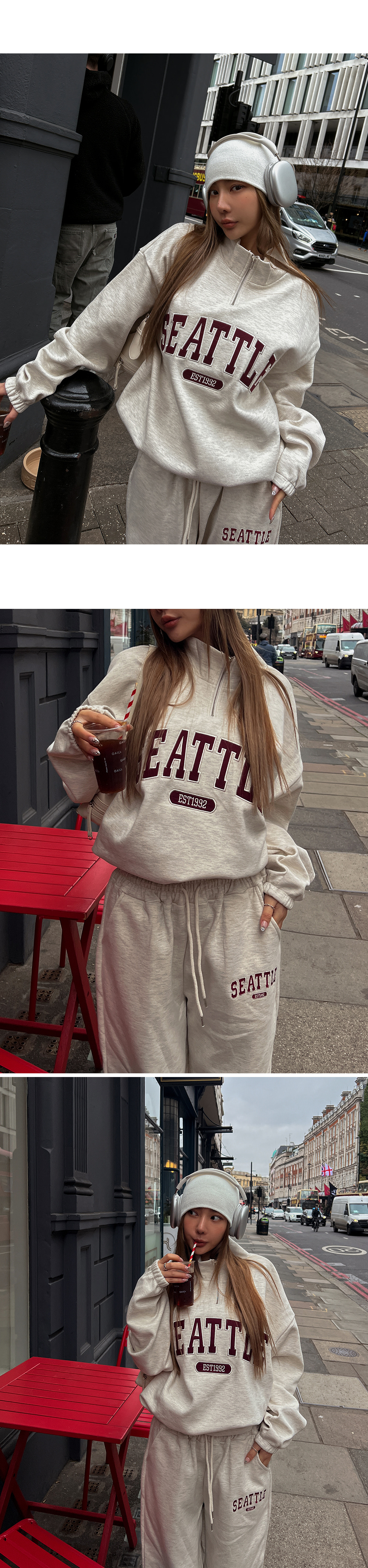 SEATTLEハーフジップスウェット | レディースファッション通販 - DHOLIC