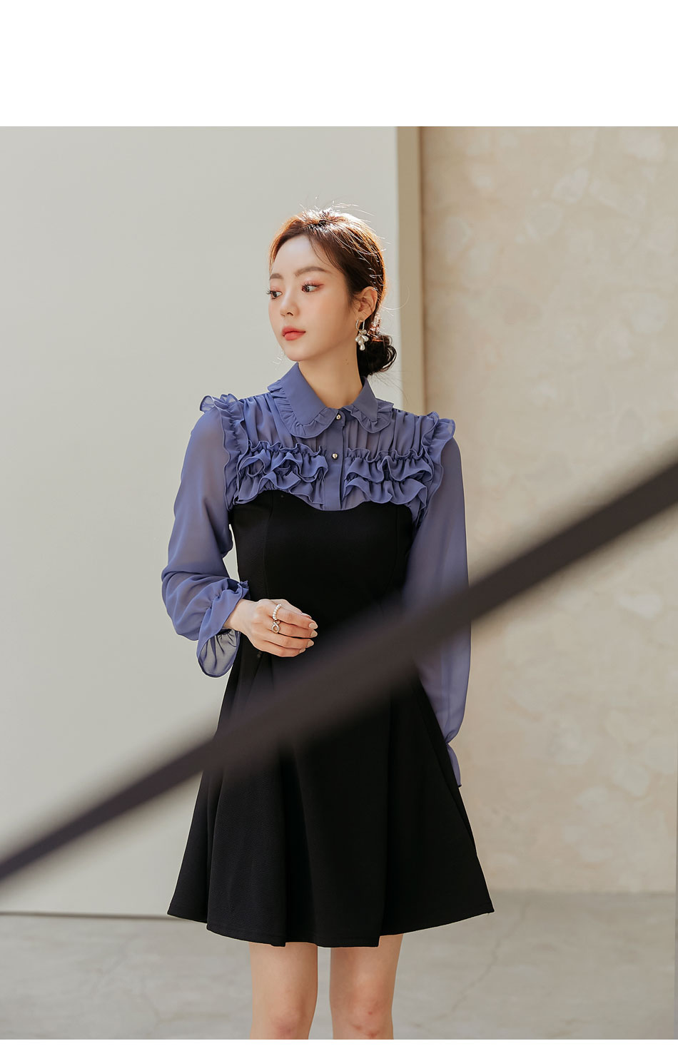 シフォンフリルリボンワンピース | レディースファッション通販 - DHOLIC