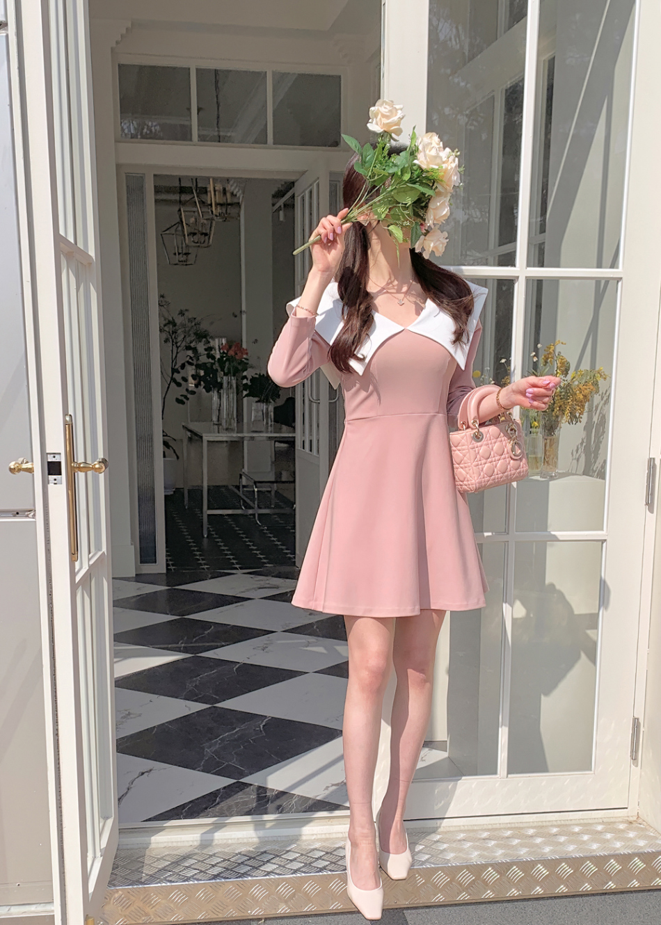 美品　PATOU 長袖 マキシ丈 シャツフレアワンピース 34 ピンク 楽天市場】【P2倍&クーポン有】フレアワンピース ロング丈 ワンピース