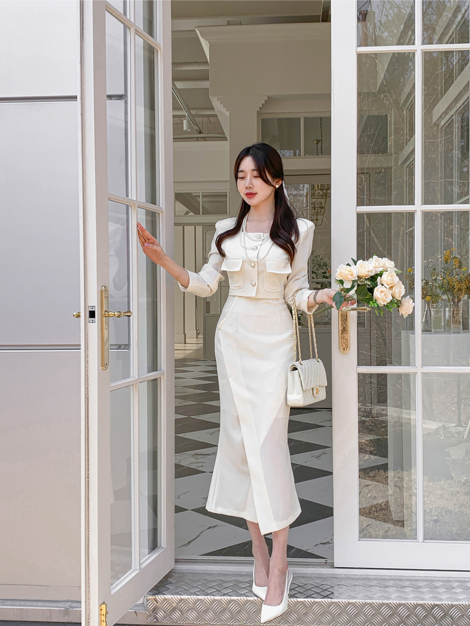 フラップポケットジャケット&マーメイドスカートSET | レディース