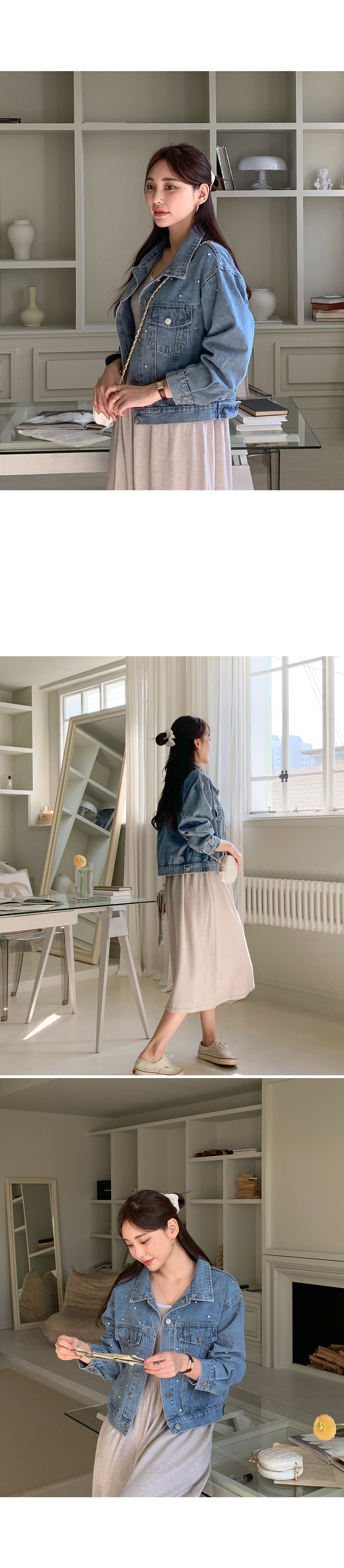 ラインストーンデニムジャケット | レディースファッション通販