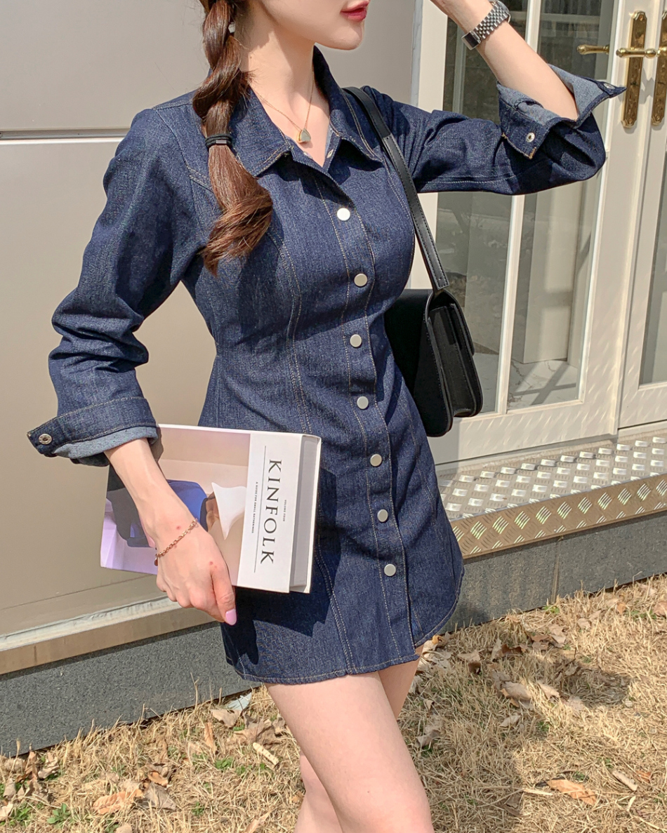 DSQUARED2 花柄デニムシャツワンピース 38　ウエスタン細身コレクション MINI DENIM SHIRT DRESS ミニデニムシャツワンピース｜COS コス