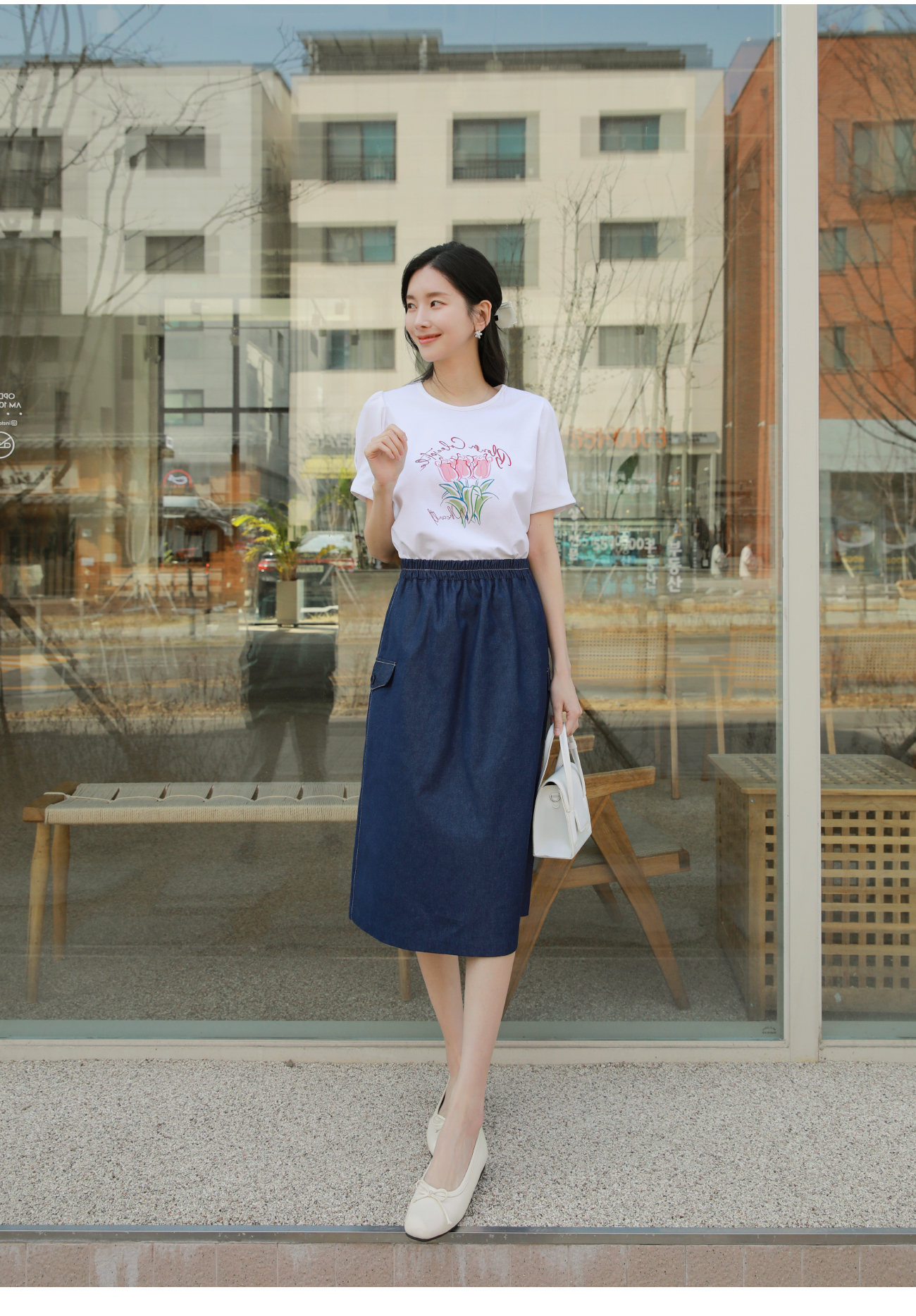tシャツ ブリティッシュチューリッププリントＴシャツ レディース チューリッププリントTシャツ | レディースファッション通販
