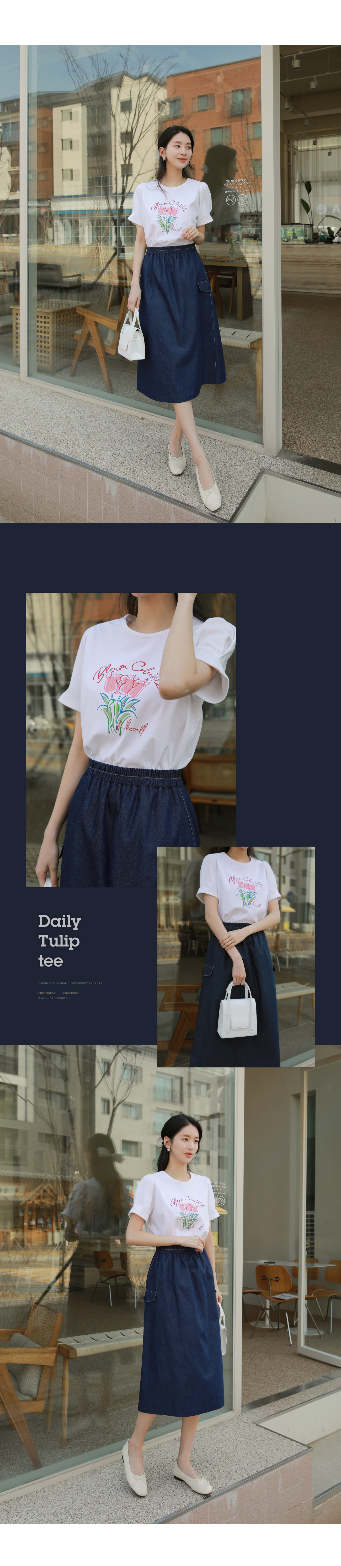 tシャツ ブリティッシュチューリッププリントＴシャツ レディース チューリッププリントTシャツ | レディースファッション通販