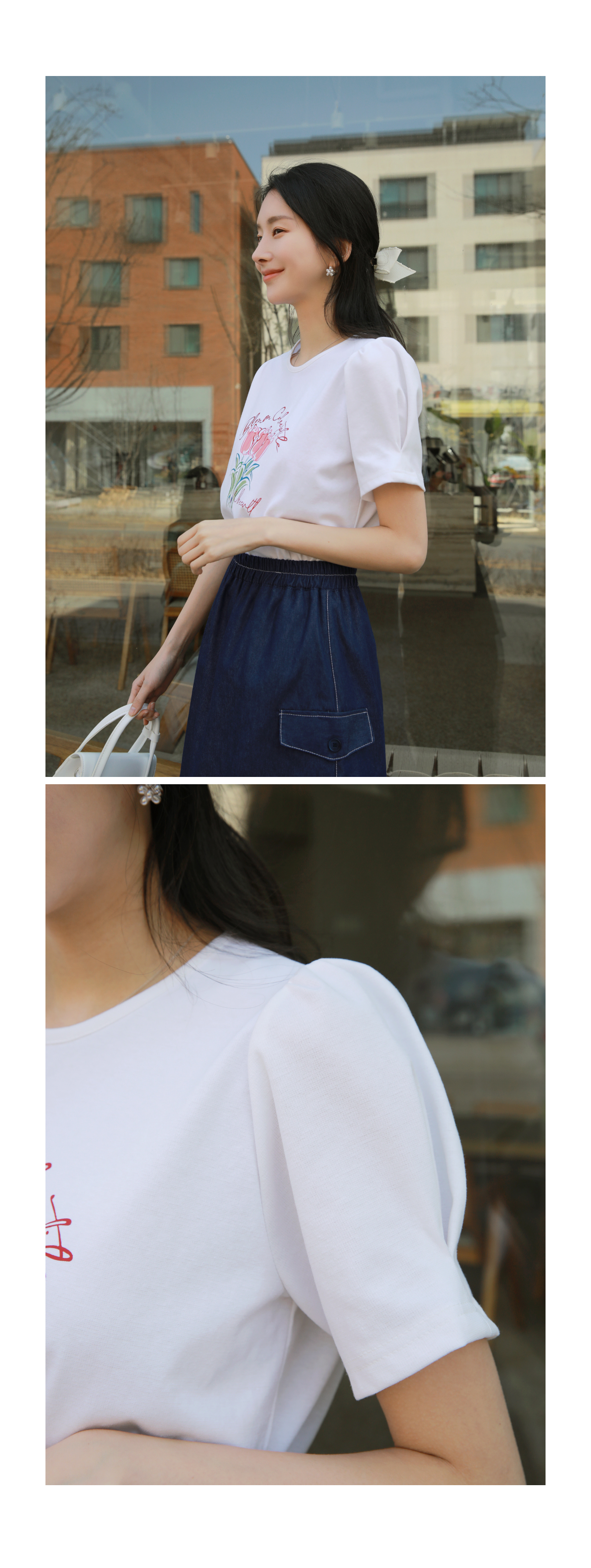 tシャツ ブリティッシュチューリッププリントＴシャツ レディース チューリッププリントTシャツ | レディースファッション通販