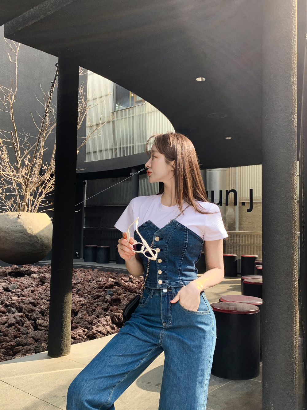 新品Lee レディース☆チューブトップ ショートオールインワン☆女子デニムS~M Lee レディース☆チューブトップ ショートオールインワン☆女子